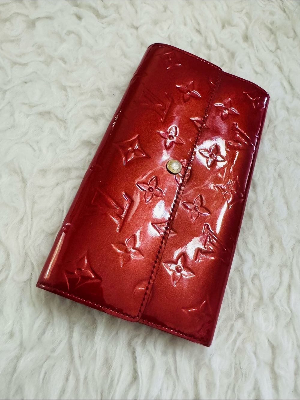 Louis Vuitton Red Vernis Monogram Wallet